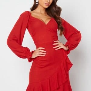 BUBBLEROOM Icelyn frill dress Red M