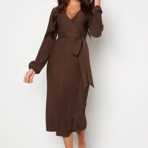 BUBBLEROOM Jolie wrap dress Brown XS