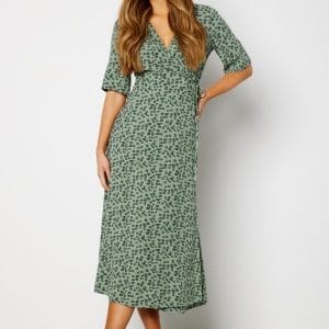 BUBBLEROOM Sarai wrap dress Green / Patterned 36/38