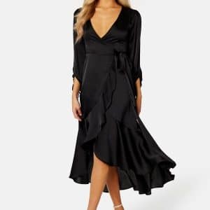BUBBLEROOM Gilda Wrap Dress Black 2XL