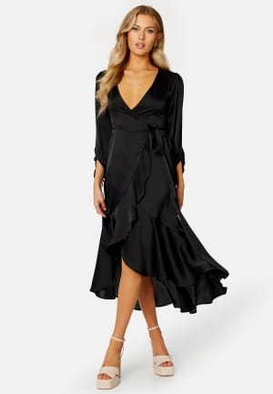 BUBBLEROOM Gilda Wrap Dress Black 3XL