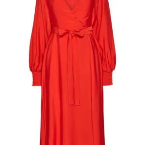 Gestuz - Kjole - Luella Long Wrap Dress - Red Alert