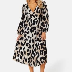 Object Collectors Item Leonora Wrap Midi Dress Sandshell AOP:Big le 40