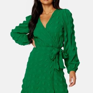 BUBBLEROOM Triniti wrap dress Jade-green 40