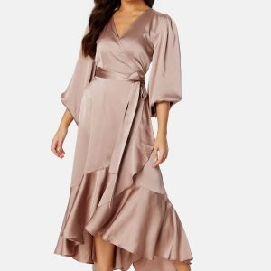 Bubbleroom Occasion Gilda Wrap Dress Mole XS