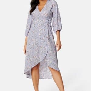 Happy Holly Ria high low dress Light blue / Patterned 32/34