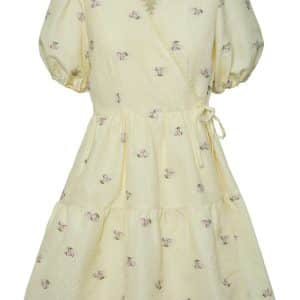 Y.A.S - Kjole - Cherisa 2/4 Wrap Dress - Show Transparent Yellow (Levering i maj)