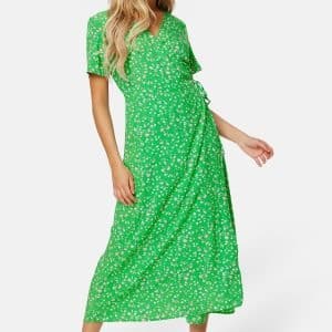 Object Collectors Item Ema Elise Long Wrap Dress Fern Green AOP:FLOWE 34