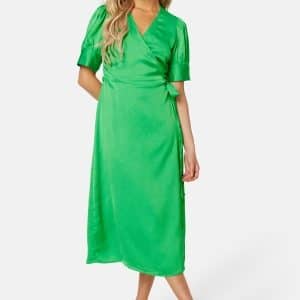 VILA Naria S/S Wrap Midi Dress Green bee 34