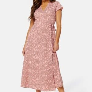 BUBBLEROOM Caylee long dress Dusty pink / Dotted 36