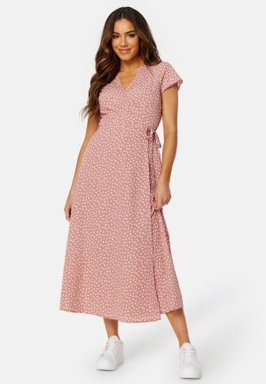 BUBBLEROOM Caylee long dress Dusty pink / Dotted 36