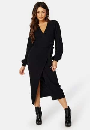 BUBBLEROOM Amira Wrap Dress Black XL