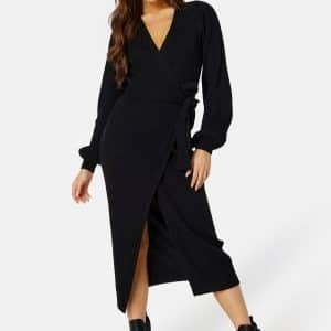 BUBBLEROOM Amira Wrap Dress Black XS