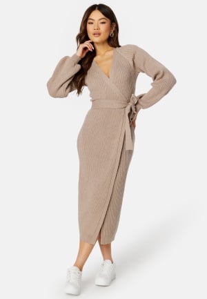 BUBBLEROOM Amira Wrap Dress Nougat XL