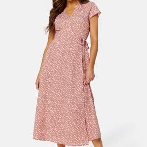 BUBBLEROOM Caylee long dress Dusty pink / Dotted 44