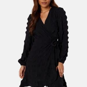 BUBBLEROOM Litzy Wrap Dress Black XL
