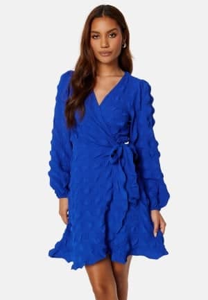 BUBBLEROOM Litzy Wrap Dress Blue L