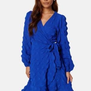BUBBLEROOM Litzy Wrap Dress Blue S