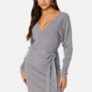 VERO MODA Hollyrem LS V-Neck Dress Medium Grey Melange L