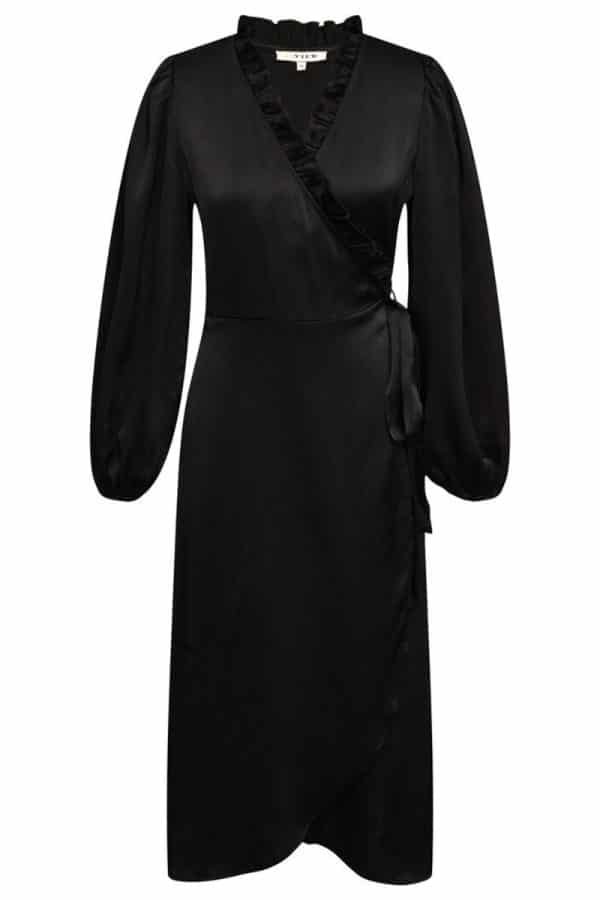 A-View - Kjole - Peony Long Sleeve Dress - Black