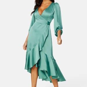 Bubbleroom Occasion Gilda Wrap Dress Petrol-green XS