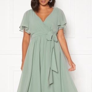 Goddiva Flutter Chiffon Dress Sage Green XXL (UK18)