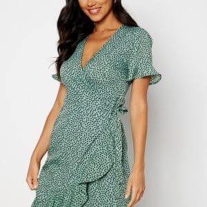 ONLY Olivia S/S Wrap Dress Chinois Green AOP: B 34