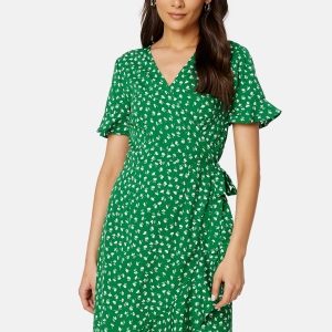 ONLY Olivia S/S Wrap Dress Verdant Green AOP:W. 36