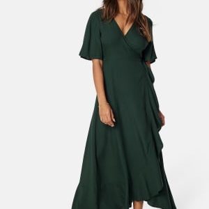 Happy Holly Ellinor Viscose Dress Dark green 48/50