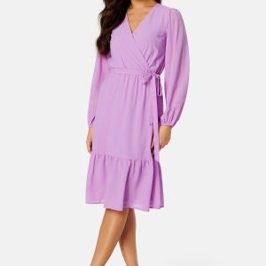 Happy Holly Linn midi Long Sleeve Dress Violet 32/34