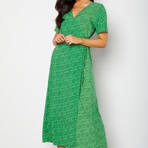 Object Collectors Item Ema Elise L/S Long Wrap Dress Artichoke Green AOP 34