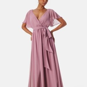 Goddiva Flutter Chiffon Maxi Dress Lavender XXL (UK18)