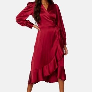 Object Collectors Item Sateen Wrap Dress Red Dahlia 38