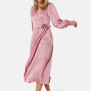 VILA Vienna Ravenna L/S Ankle Wrap Dress Pink 34