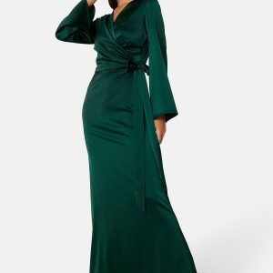 Bubbleroom Occasion Malia Satin Gown Dark green 34