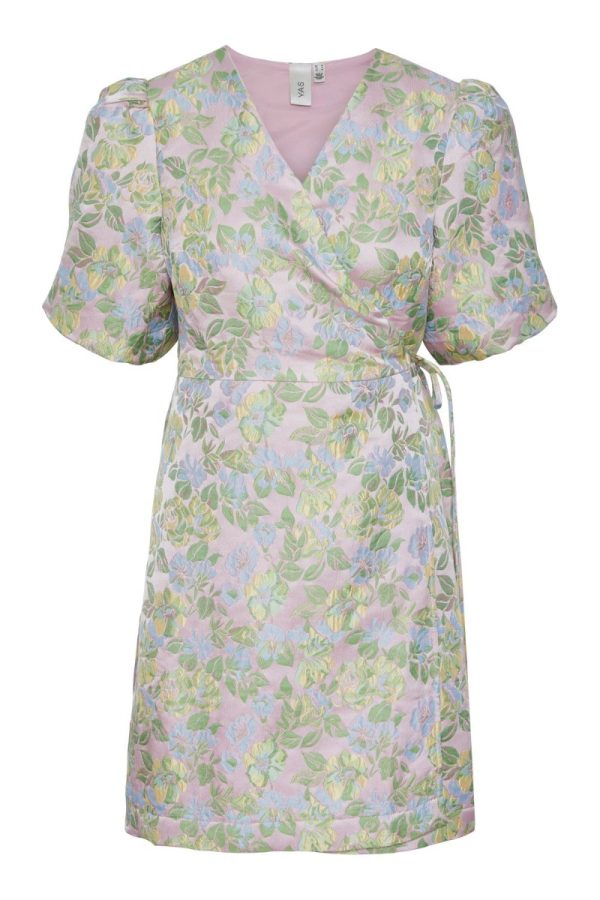 Y.A.S - Kjole - Yaspanja Ss Wrap Dress - Show Pink Lavender