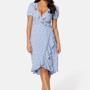 BUBBLEROOM Patrinia Midi dress Light blue / Patterned 34