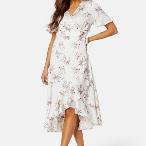 BUBBLEROOM Pauletta Wrap Dress Offwhite / Patterned 34