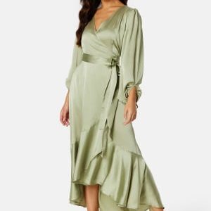 Bubbleroom Occasion Gilda Wrap Dress Olive green 4XL