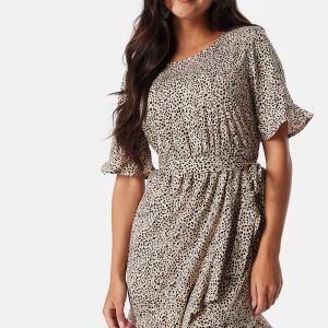 ONLY Onl New Olivia Short Wrap Dress Silver Mink S