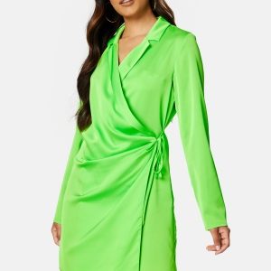 VILA Johanna Wrap Short Dress Jade Lime 34