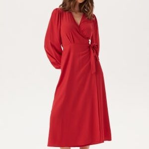 BUBBLEROOM Wrap Dress Dark red 34