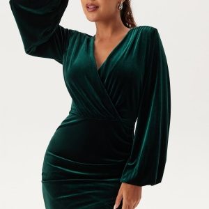 Bubbleroom Occasion Leija Velvet Dress Dark green XS