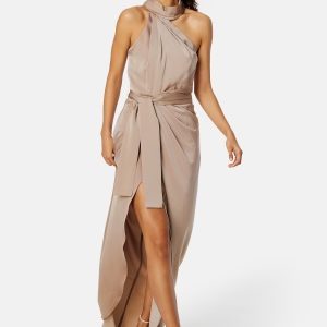 Elle Zeitoune Grace High Neck Dress Bronzed Champagne XS (UK8)