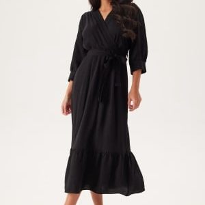 BUBBLEROOM Puff Sleeve Structured Dress Black L