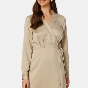 BUBBLEROOM Destinee wrap dress Light nougat 36