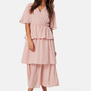 Happy Holly Butterfly Sleeve Flounce Dress Dusty pink 44/46