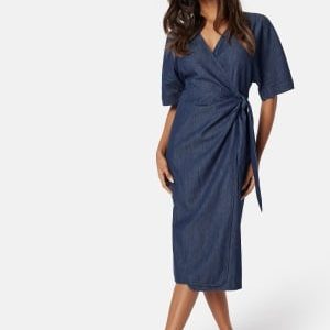 Happy Holly Denim Wrap Dress Dark blue 44/46