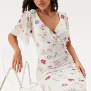 Butterfly Sleeve Mesh Ankle Dress