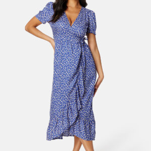 Evie puff sleeve wrap dress